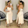 Vestido Midi Slip Dress Cetim Blair Rosê