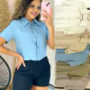 Cropped Camisa Linho c/ Botões