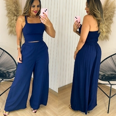 Conjunto Cropped e Calça Liso Carolaine Marinho