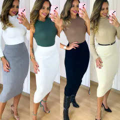 Saia Tricot Midi Modal Rafaela