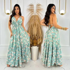 Vestido Longo RS com Decote Liz Azul Est. 4 - comprar online