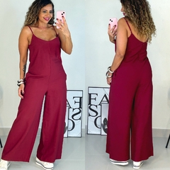 Macacão Pantalona Alças Isabele Marsala