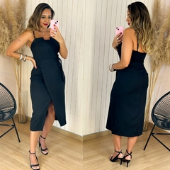 Vestido Midi Alfaiataria Mirela Preto