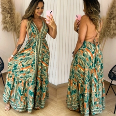 Vestido Longo Indiano Decote Barbara Verde E2