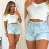 Short Jeans Curto Lavagem Clara Destroyed Dora