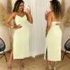 Vestido Midi Couro Camurça Narla Bege - comprar online