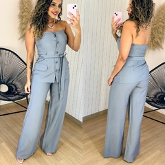 Conjunto Blusa Botões e Calça Lilly Cinza