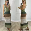 Vestido Tricot Midi Brenda Queiroz Verde Militar