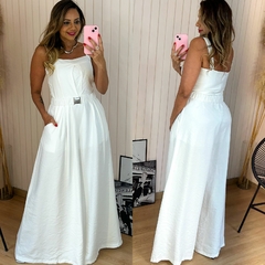 Macacão Pantalona c/ Elástico Scarlett Branco