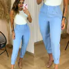 Calça Cenoura Alfaiataria Eliana Azul Céu
