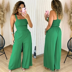Conjunto Cropped e Calça Carolaine Verde Bandeira