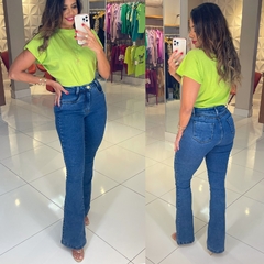Calça Jeans Flare Lav. Média Rejane - Rosa Store Moda Feminina