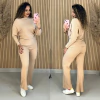 Conjunto Tricot Blusa e Calça Sara Bege - comprar online