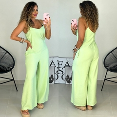 Macacão Pantalona Alças Isabele Verde Claro