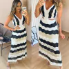 Vestido Tricot Longo Colors c/ Recorte Michele Preto
