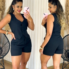 Conjunto Blusa Colete e Short Luciana Preto - comprar online