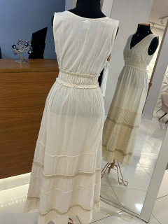 Imagem do Vestido Longo Dec. V Laise Antonella Off White