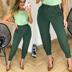 Calça Cenoura Alfaiataria Eliana Verde Militar