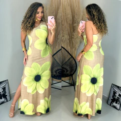 Vestido Longo Nula Manga Anita Est. Flor - comprar online