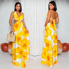 Vestido Longo Frente Única Jamilly Amarelo Est. 1