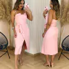 Vestido Midi Alfaiataria Mirela Rosa