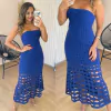 Vestido Tricot Laise Midi Ravena Azul