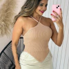 Cropped Regata Frente Única Tricot c/ Bico - comprar online