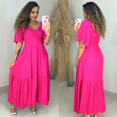 Vestido Midi c/ Manga Andressa Rosa Pink - comprar online