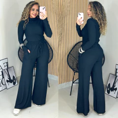 Conjunto Blusa e Calça Pantalona Mia Preto - comprar online
