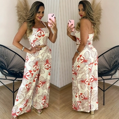 Conjunto Cropped e Calça Carolaine Creme Est. 1