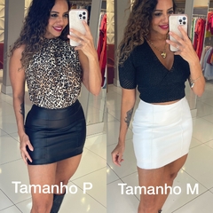 Saia Curta de Couro Fake Vanessa - comprar online