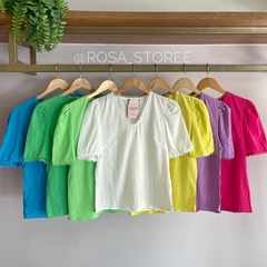 Blusa Manga Curta det. Renda Telma - comprar online