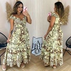 Vestido Longo Ciganinha Indiano Agatha Marrom E1