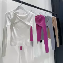 Blusa Tricot Manga Longa c/ Strass