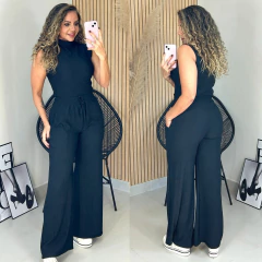 Conjunto Regata e Calça Pantalona Elis Preto - comprar online