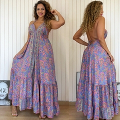 Vestido Longo Indiano c/ Decote Chloe Lilás E1
