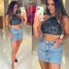 Saia Jeans Curta Barra Desfiada Hannah