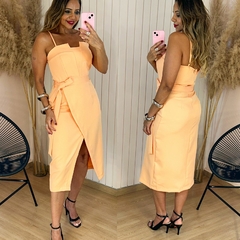 Vestido Midi Alfaiataria Mirela Laranja