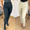 Calça Skinny Cós Alto Resinada Viviane