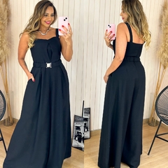 Macacão Pantalona c/ Elástico Scarlett Preto