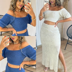 Cropped Tricot Manga Curta Geovana