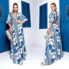 Vestido Longo com Manga Simaria Azul Est. 2
