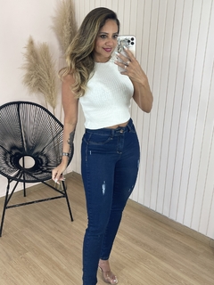 Cropped Tricot Regata Bianca - Rosa Store Moda Feminina