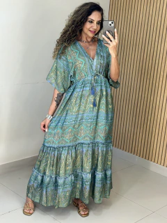 Vestido Longo Indiano c/ Manga Nicolly na internet