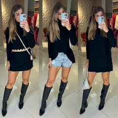 Poncho Alícia Gola Alta Tricot Modal - loja online