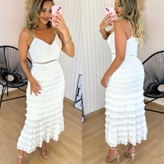 Vestido Tricot Midi Camadas Wanessa Branco - comprar online