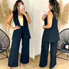 Conjunto Alfaiataria Calça e Colete Nalva Preto - Rosa Store Moda Feminina