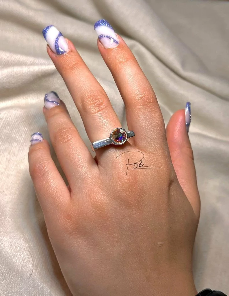 Anillo Barrita Con Cristal thumbnail 3