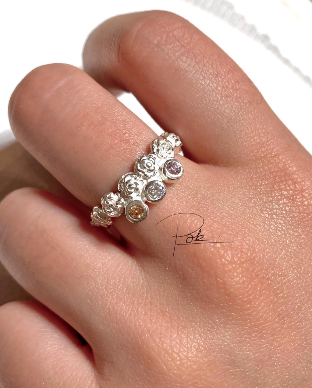 Anillo Rositas Con Cubic thumbnail 3