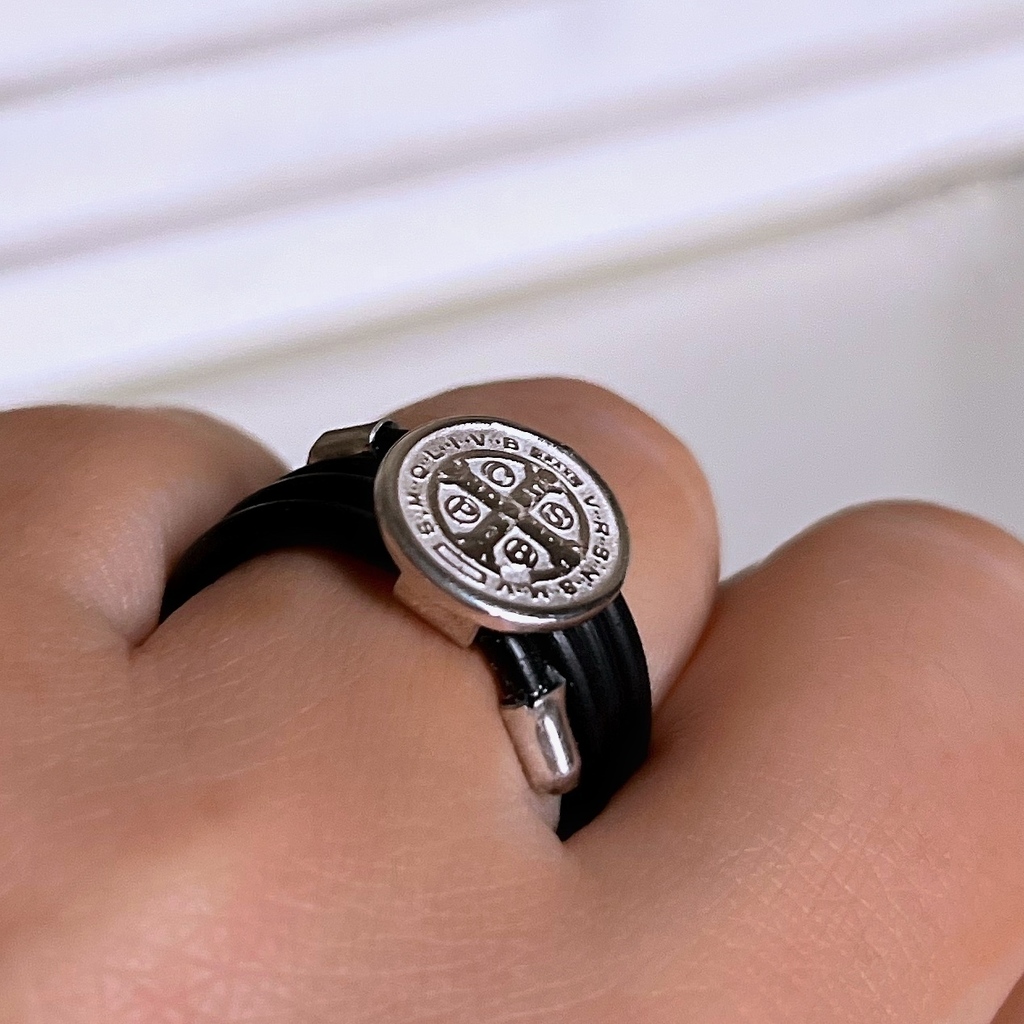 Anillo San Benito Abad De Caucho Reciclado thumbnail 3
